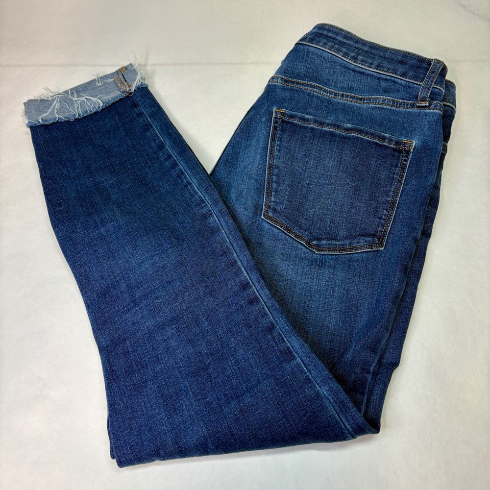 Lauren Conrad High Rise Skinny Crop Jeans with Raw Hem & Button Fly 73277